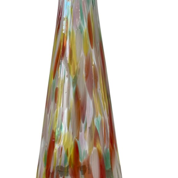 Hand Blown Poland Art Glass CHRISTMAS TREE 14.5" Set of 2 Multicolor Holiday NEW - Picture 4 of 16